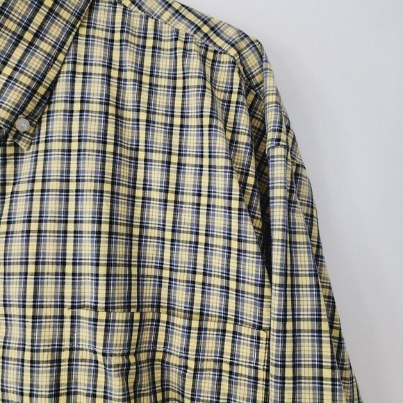 Cinch yellow gray plaid long sleeve button down western shirt mens size XXL - Picture 2 of 6